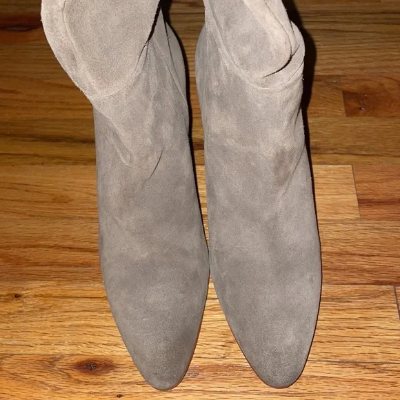 Zara (EUC) faux leather suede taupe heeled boots for women. Size EUR. 40/US 9. - Picture 4 of 6